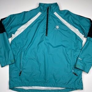 Sunice Jacket Windbreaker Typhoon Teal 1/4 Zip Golf Coastal Pebble Beachy Preppy